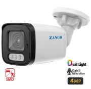 ZANUO ZN-IPC-B1410C-S2-L-AS-2.8MM 4MP DUAL LİGHT+SMD BULLET IP KAMERA( Dahili Mikrofon)