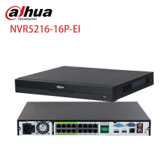 DAHUA  NVR5216-16P-EI, 16Kanal POE, 32Mpix, H265+, 2 HDD Desteği, 1080P Kayıt, 384Mbps Bant Genişliği, NVR
