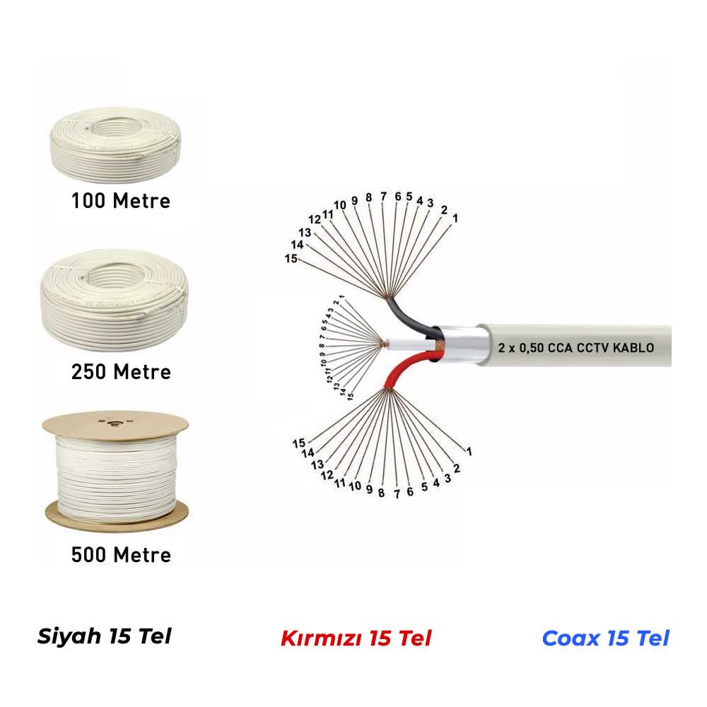 TRKCam CCA CCTV 2+1 0,50mm 500MT KAMERA KABLOSU