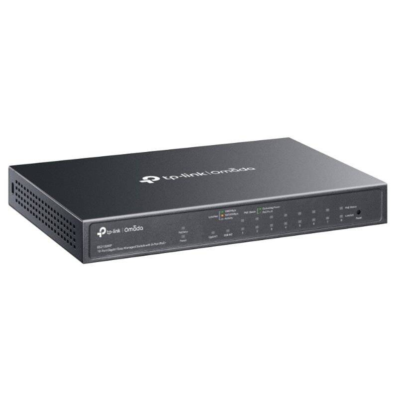 TP-LINK OMADA ES210GMP 10 PORT GIGABIT + 8-PORT POE+ YÖNETİLEBİLİR 123W POE METAL KASA SWITCH