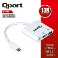 QPORT Q-TH03 TYPE-C TO HDMI/USB/TYPE-C ÇEVİRİCİ ADAPTÖR
