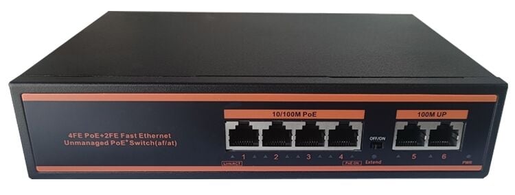TRKLink ND1P402LF 4 PORT 10/100 POE 2 PORT 10/100 UPLİNK SWİTCH 78W