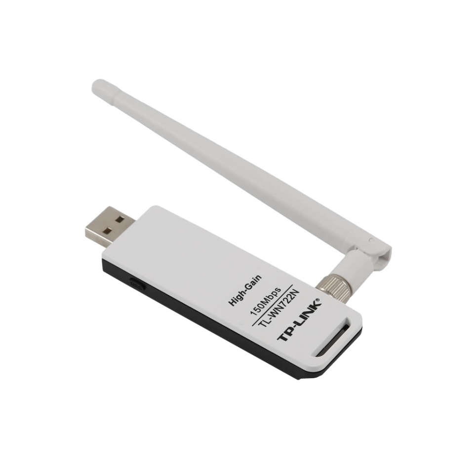 TP-LINK TL-WN722N, 150Mbp, 2.4Ghz, 4dBi Anten, USB2.0, WIRELESS ETHERNET