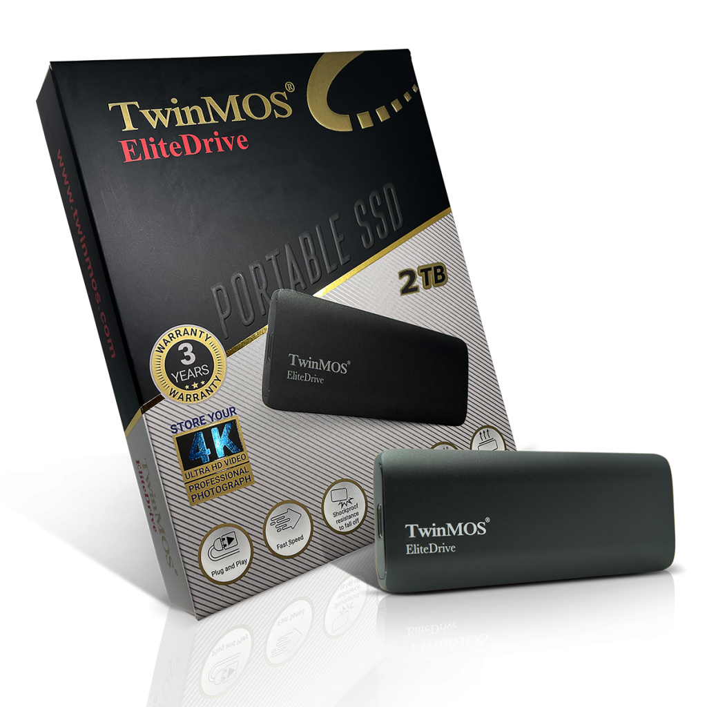 TwinMOS PSSD2TBMEDB, 2TB, Taşınabilir External SSD, USB 3.2, Type-C (Dark Grey)