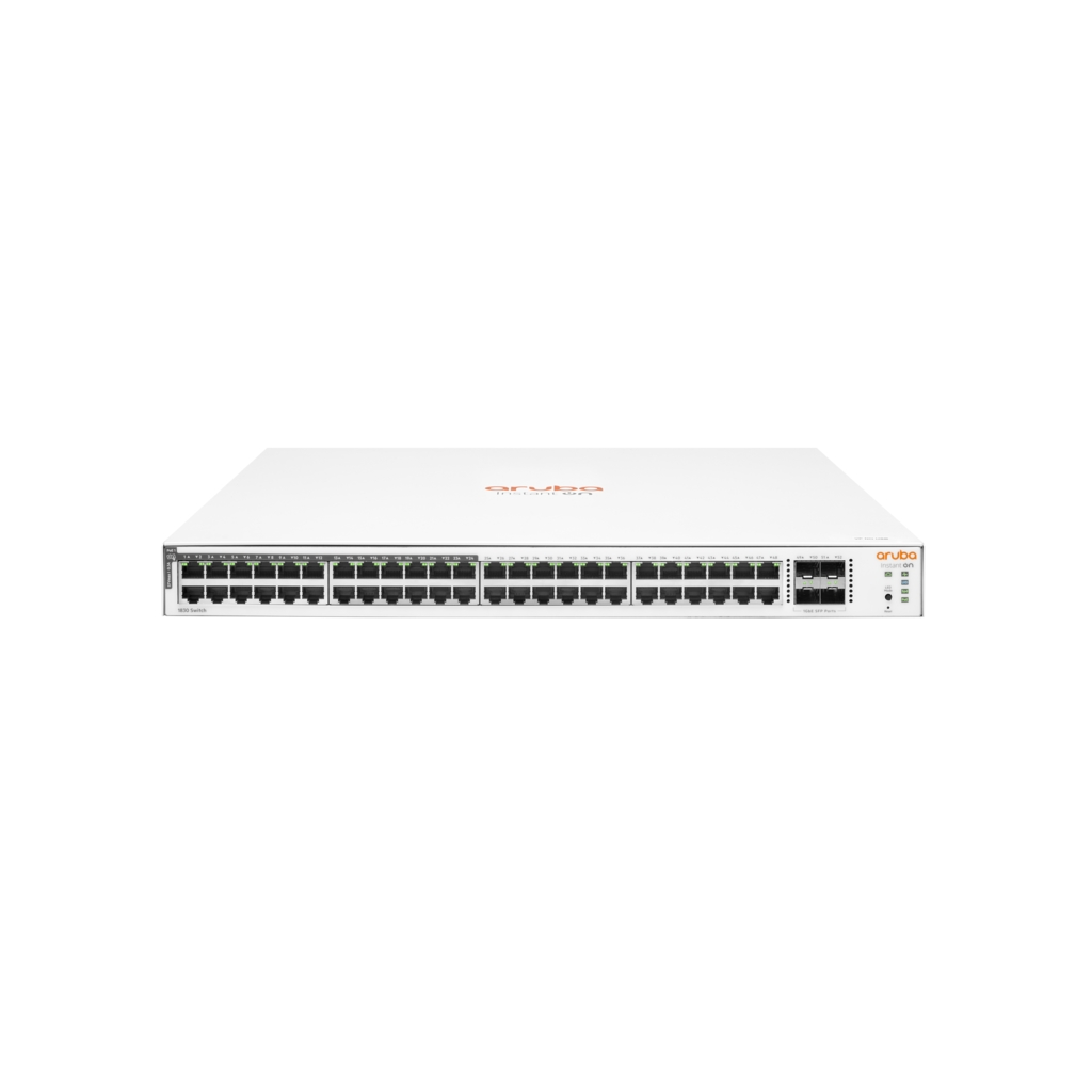HP Aruba Instant On, JL815A, 1830-48G, 48Port, GigaBit, 24 Port PoE 370W, 4 Port Gigabit SFP, Yönetilebilir, Rack Mount Switch