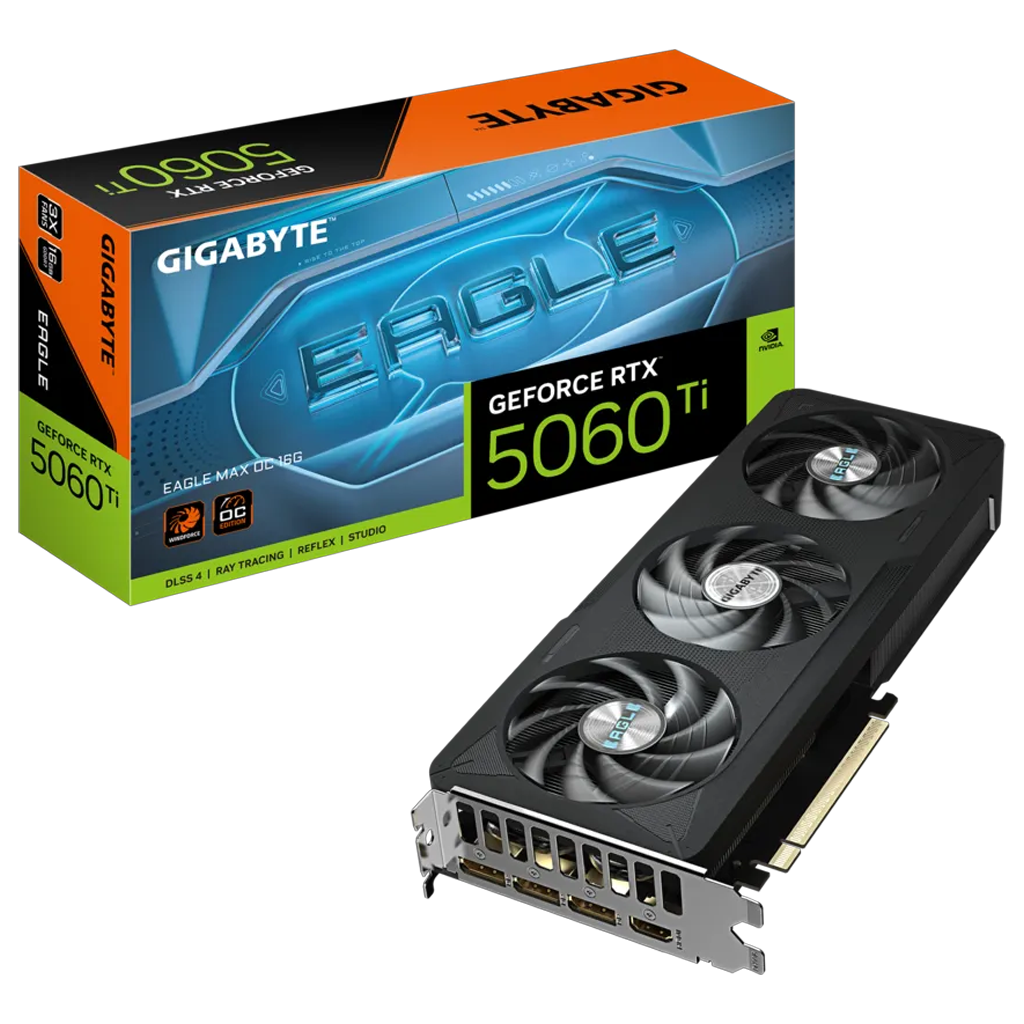 GIGABYTE GV-N506TEAGLEMAX OC-16GD, RTX5060TI, EAGLE MAX OC, 16Gb, GDDR7, 128BIT, 3 Fanlı, 1xHDMI, 3xDP, GAMING Ekran KARTI