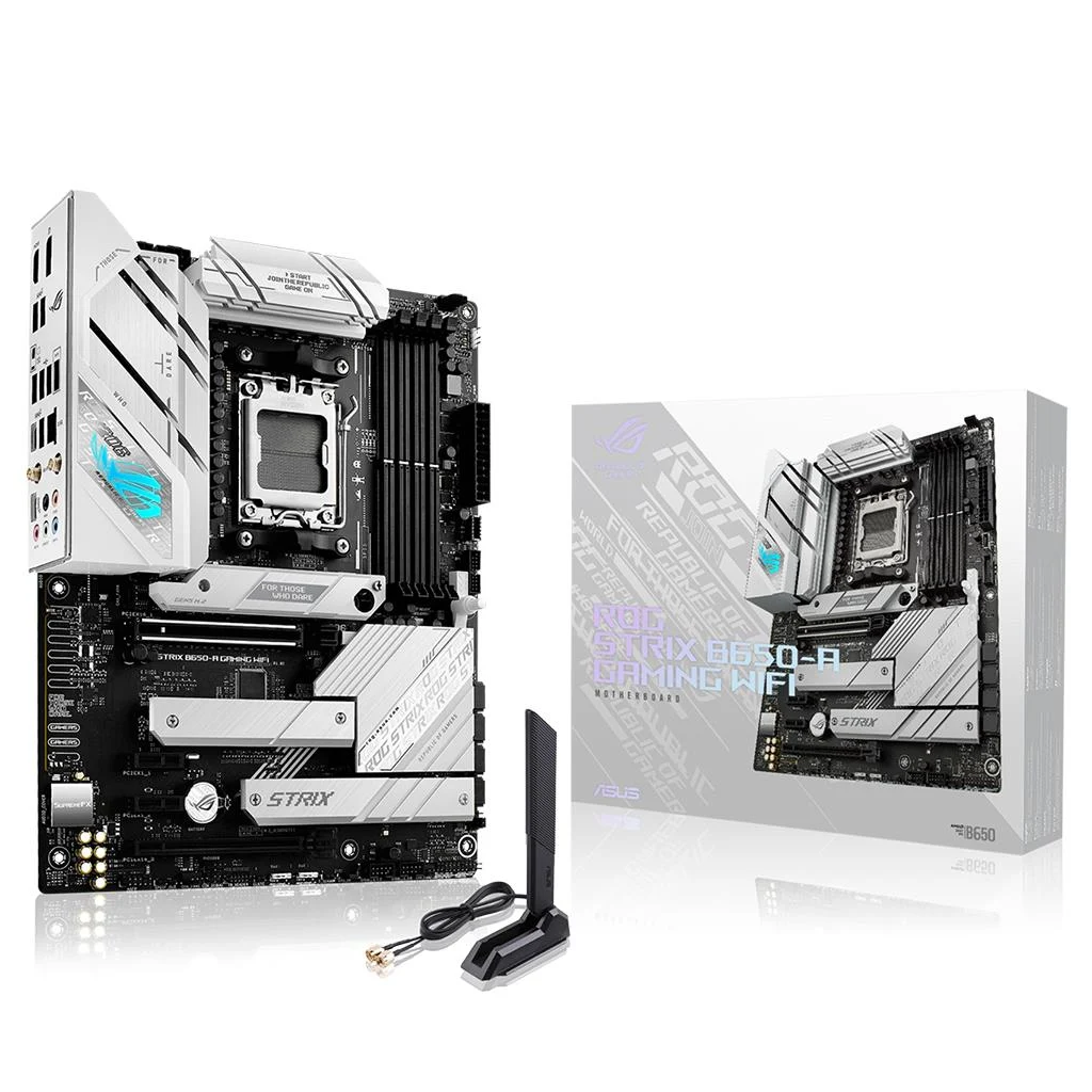 ASUS ROG STRIX B650-A GAMING WIFI, 4xDDR5, 3x M2, HDMI, DP, 2xType-C, Wi-Fi 6E, Bluetooth v5.2, AM5 Soket GAMING Anakart