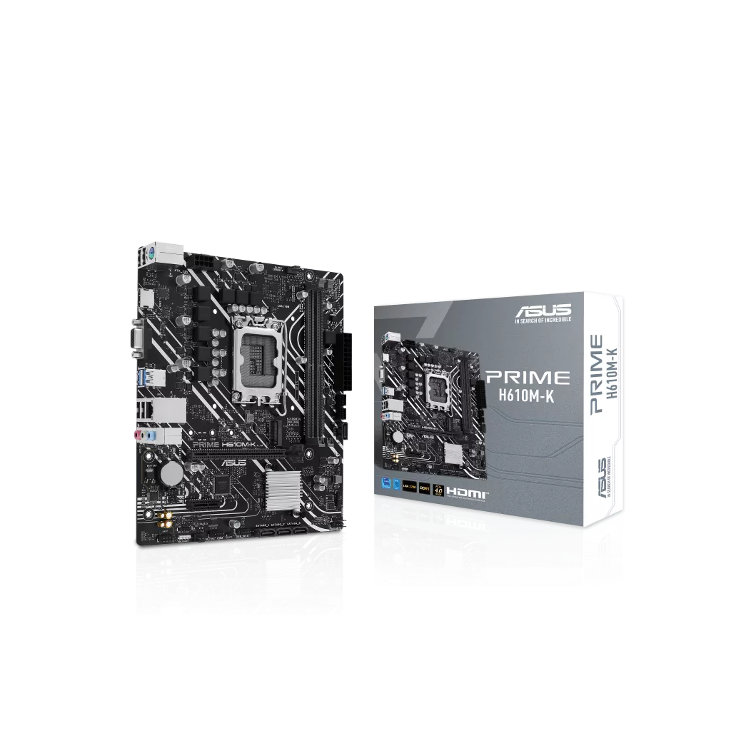 ASUS PRIME H610M-K, 2xDDR5, M.2, D-SUB, HDMI, 12-13.14.Nesil, LGA1700 Soket, Anakart