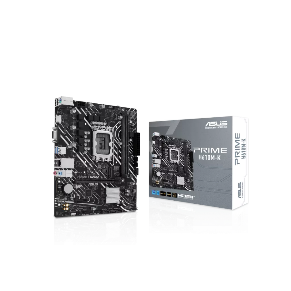 ASUS PRIME H610M-K, 2xDDR5, M.2, D-SUB, HDMI, 12-13.14.Nesil, LGA1700 Soket, Anakart