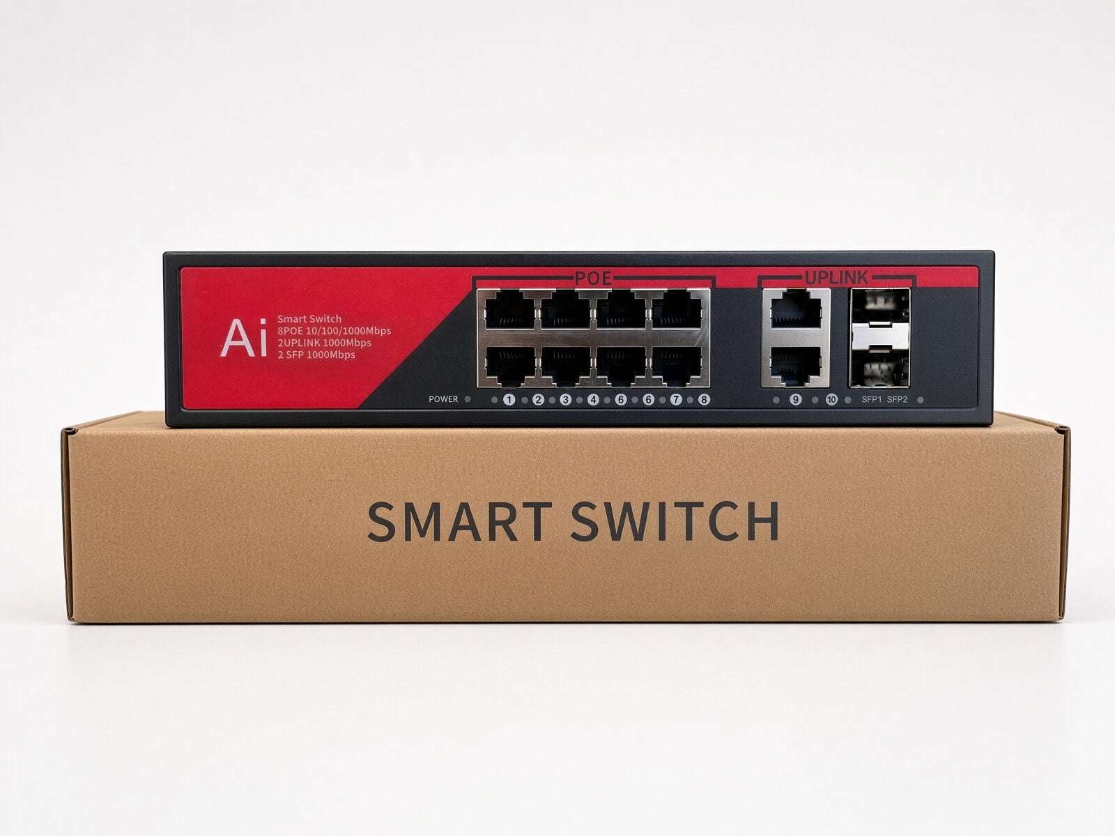 EZCOOL EZ-08PSX-SFP 8 PORT 8FE+2GE+2SFP GIGABIT YÖNETİLEMEZ POE SWİTCH 120W