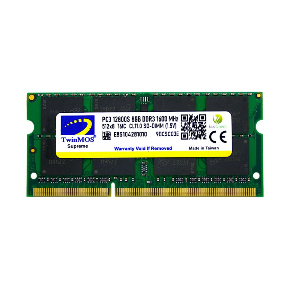 TwinMOS MDD38GB1600N, 8GB, DDR3, 1600MHz, 1.5V Notebook Ram