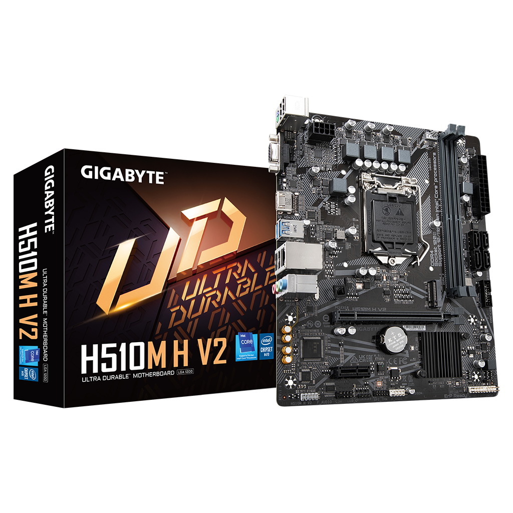GIGABYTE H510M H V2, rev.1.0, 2xDDR4, M.2, D-SUB, HDMI, 10-11.Nesil, LGA1200 Soket, Anakart