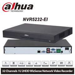 DAHUA  NVR5232-EI, 32Kanal, 12Mpix, H265+, 2 HDD Desteği, 1080P Kayıt, 320Mbps Bant Genişliği, NVR