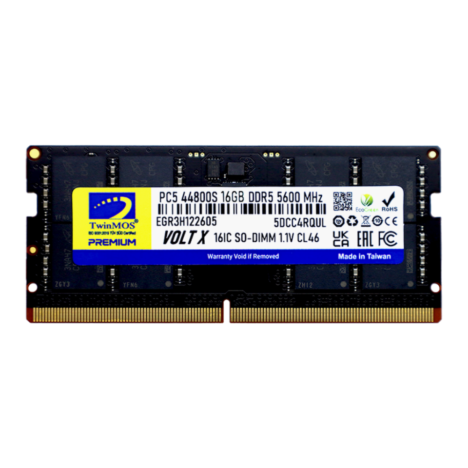 TwinMOS TMD516GB5600S46, 16GB, DDR5, 5600MHz,  CL46, 1.1V Notebook Ram