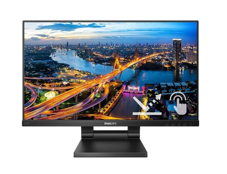 PHILIPS 222B1TC 21.5'' Dokunmatik 4ms 75Hz 1920x1080 FullHD VGA HDMI DP Multimedya (Vesa) 10 Parmak Siyah Monitör