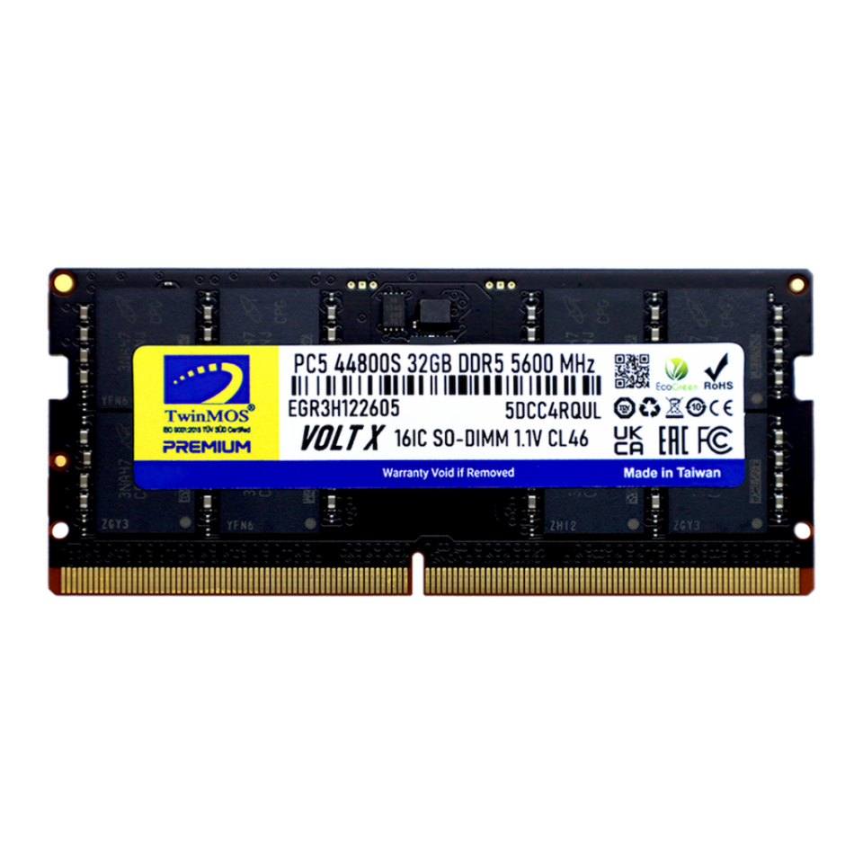 TwinMOS TMD532GB5600S46, 32GB, DDR5, 5600MHz,  CL46, 1.1V Notebook Ram
