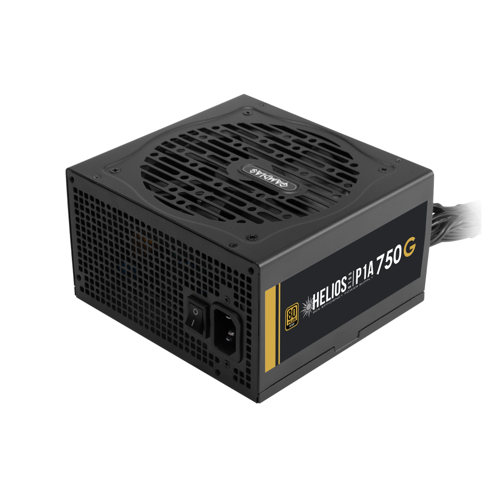 GAMDIAS HELIOS P1A-750G, 750W, 80+ Gold, Aktif PFC, GAMING, ATX, Power Supply (PSU)