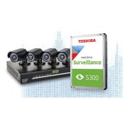 TOSHIBA S300, HDWT840UZSVA, 3.5'', 4TB, 256Mb 5400 Rpm, 7/24 Güvenlik HDD