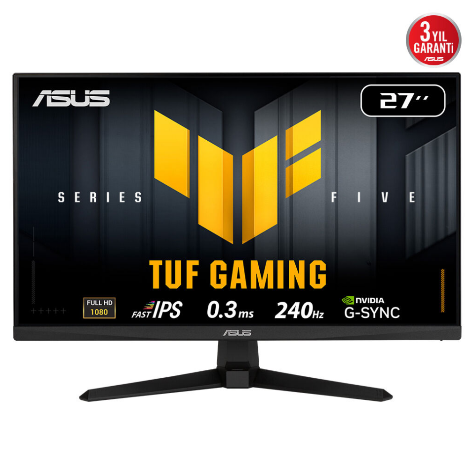 ASUS TUF GAMING VG279QM5A 27" 0.3ms, 240Hz, Full HD, DP, 2xHDMI, Hoparlör, Fast IPS LED, ELMB Sync Premium, GAMING Monitör