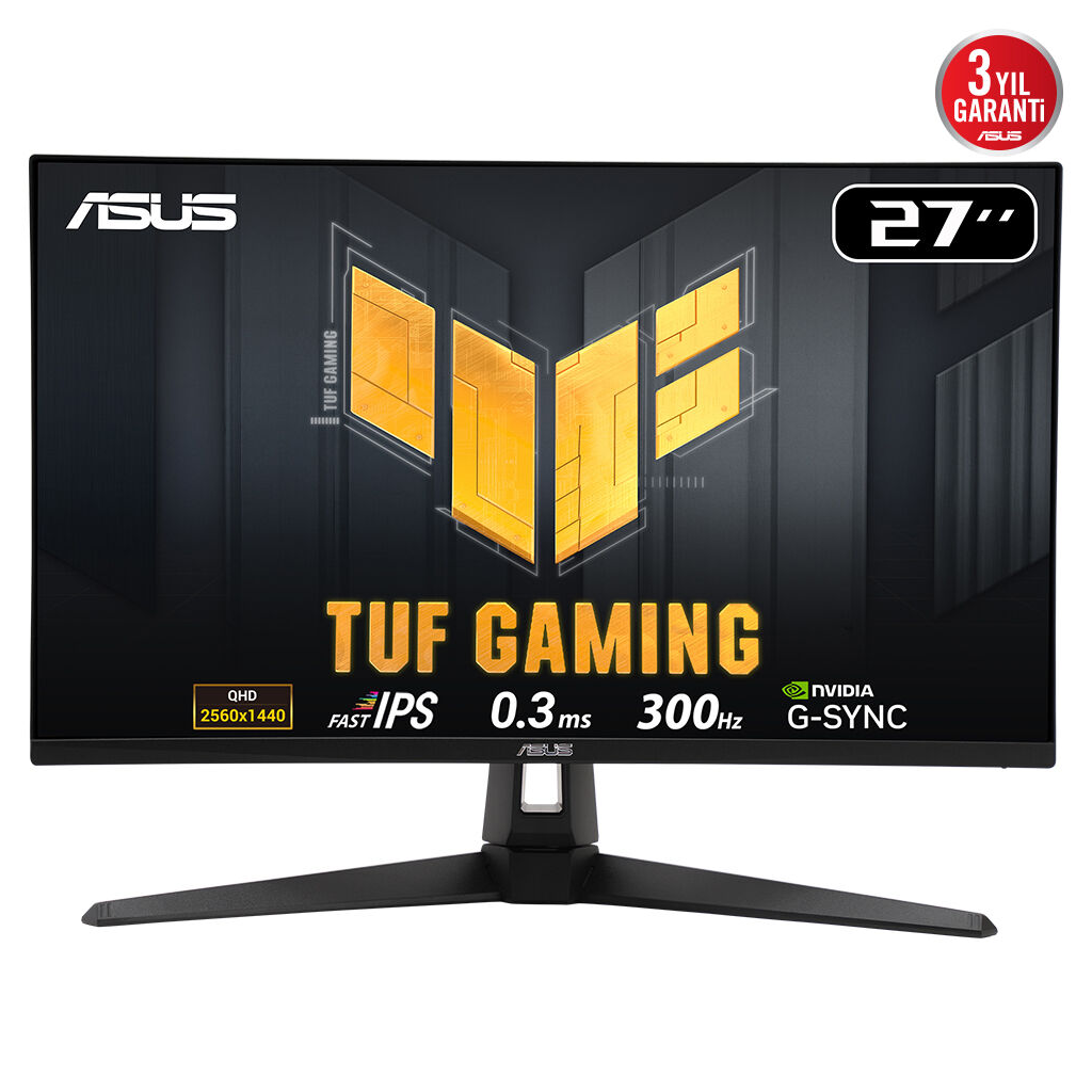 ASUS TUF GAMING VG27AQM5A 27" 0.3ms, 300Hz, QHD, DP, 2xHDMI, USB, Hoparlör, Fast IPS LED, ELMB Sync Premium, GAMING Monitör