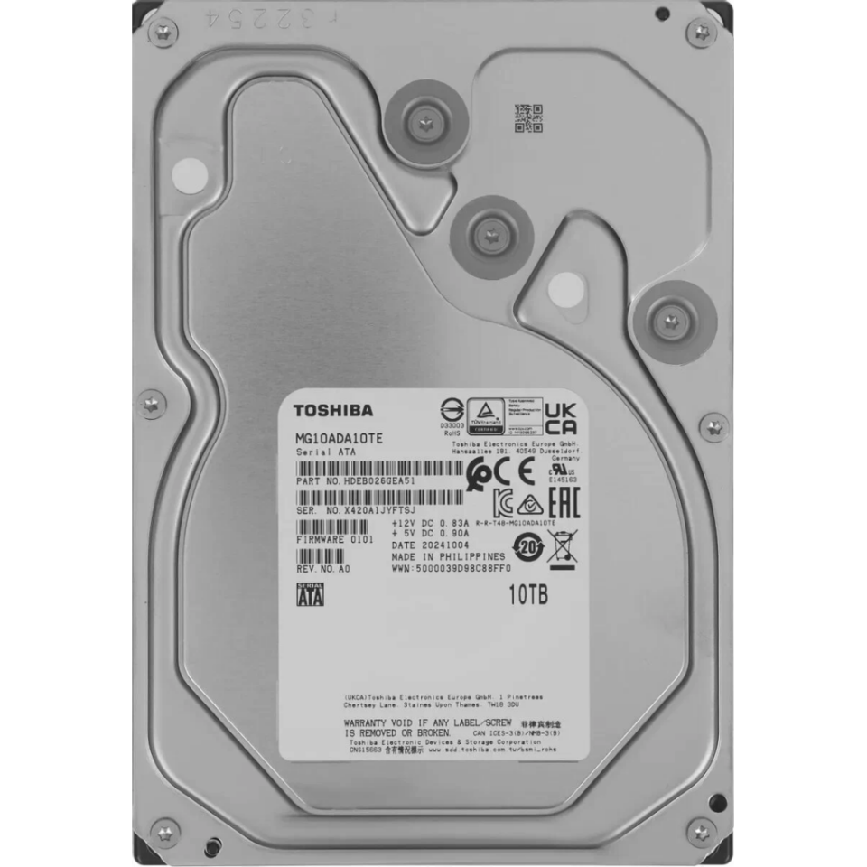 TOSHIBA ENTERPRISE, MG10ADA10TE, 3.5", 10TB, 512Mb 7200 Rpm, 7/24 Güvenlik, Data Center, Nas, Server, HDD (Türkiye Distribütörü Garantili)