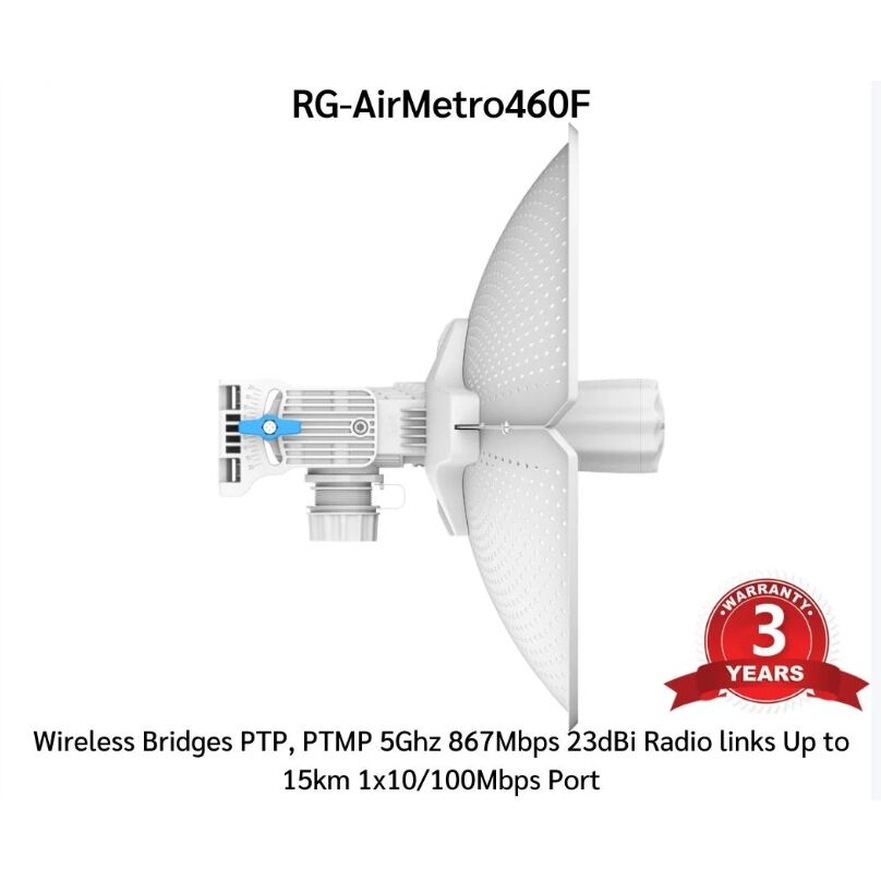 RUIJIE REYEE RG-AIRMETRO460F 867MBPS 1PORT 10/100 ETHERNET 23DBI 5GHz OUTDOOR 15KM ACCESS POINT