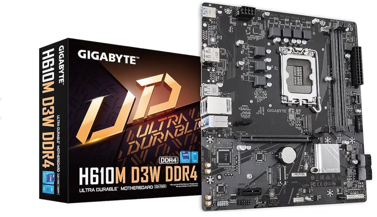 GIGABYTE H610M D3W H610 DDR4 (Vga Yok) GLan mATX HDMI USB3.2 M2 DP 1700p Anakart