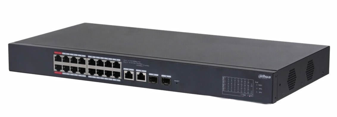 DAHUA CS4218-16ET-135 16 PORT 10/100 +2 uplink 10/100/1000MB Yönetilebilir GB PoE SWİTCH