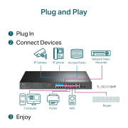 TP-LINK SG1218MP, 16 Port, Gigabit, PoE 250W, 2 Port Gigabit Combo SFP, Rackmount, Yönetilemez, Switch