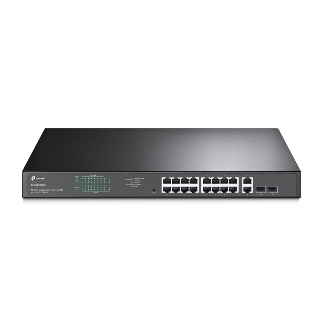 TP-LINK SG1218MPE, 16 Port, Gigabit, PoE 250W, 2 Port Gigabit Combo SFP, Rackmount, Yönetilebilir, Switch