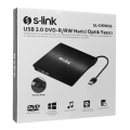 S-LINK SL-DRW06, USB 3.0, External, Siyah, Slim, CD-R/DVD-R/RW Optik Okuyucu/Yazıcı