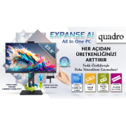 QUADRO EXPANSE AI B424 14165, i5-14400, 23,8'' FHD Ekran, 16Gb Ram, 512Gb SSD, Pivot, Paylaşımlı VGA, Free Dos All In One PC