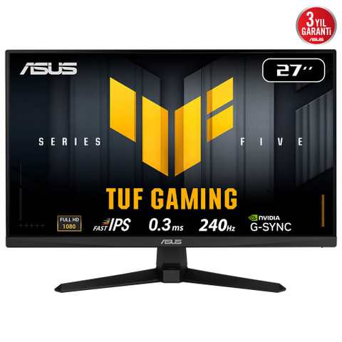 ASUS VG279QM5A TUF Gaming 27'' LED IPS 0.3ms 240Hz 1920x1080 FullHD 2x HDMI 1xDP Multimedya (Vesa) FreeSync Premium, ELMB
