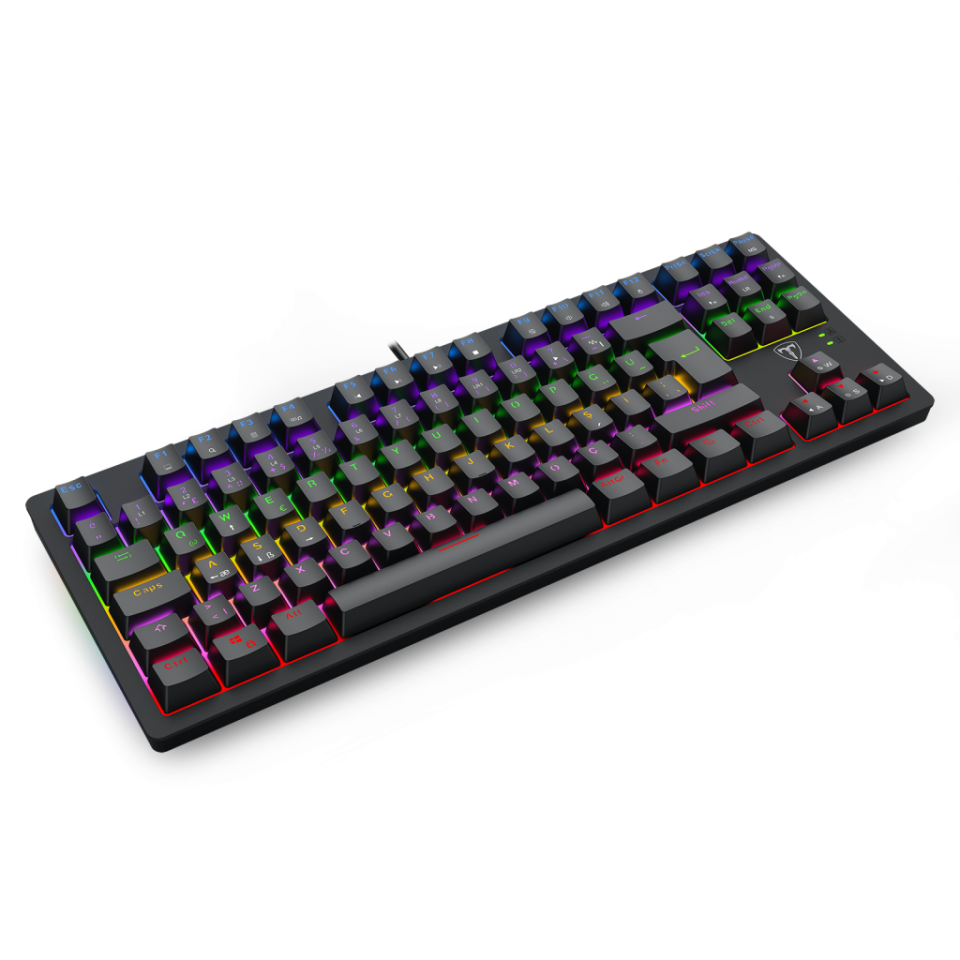 T-DAGGER BALI, T-TGK311-BL, USB Kablolu, Türkçe Q,  Rainbow Backlight, Blue Mekanik Switch, 87 Tuşlu, Gaming Klavye