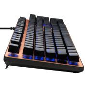 GAMDIAS AURA GK1, USB Kablolu, İngilizce,  Çok Renkli Arka Aydınlatma, Red Mekanik Switch, Bronz Edition, Gaming Klavye