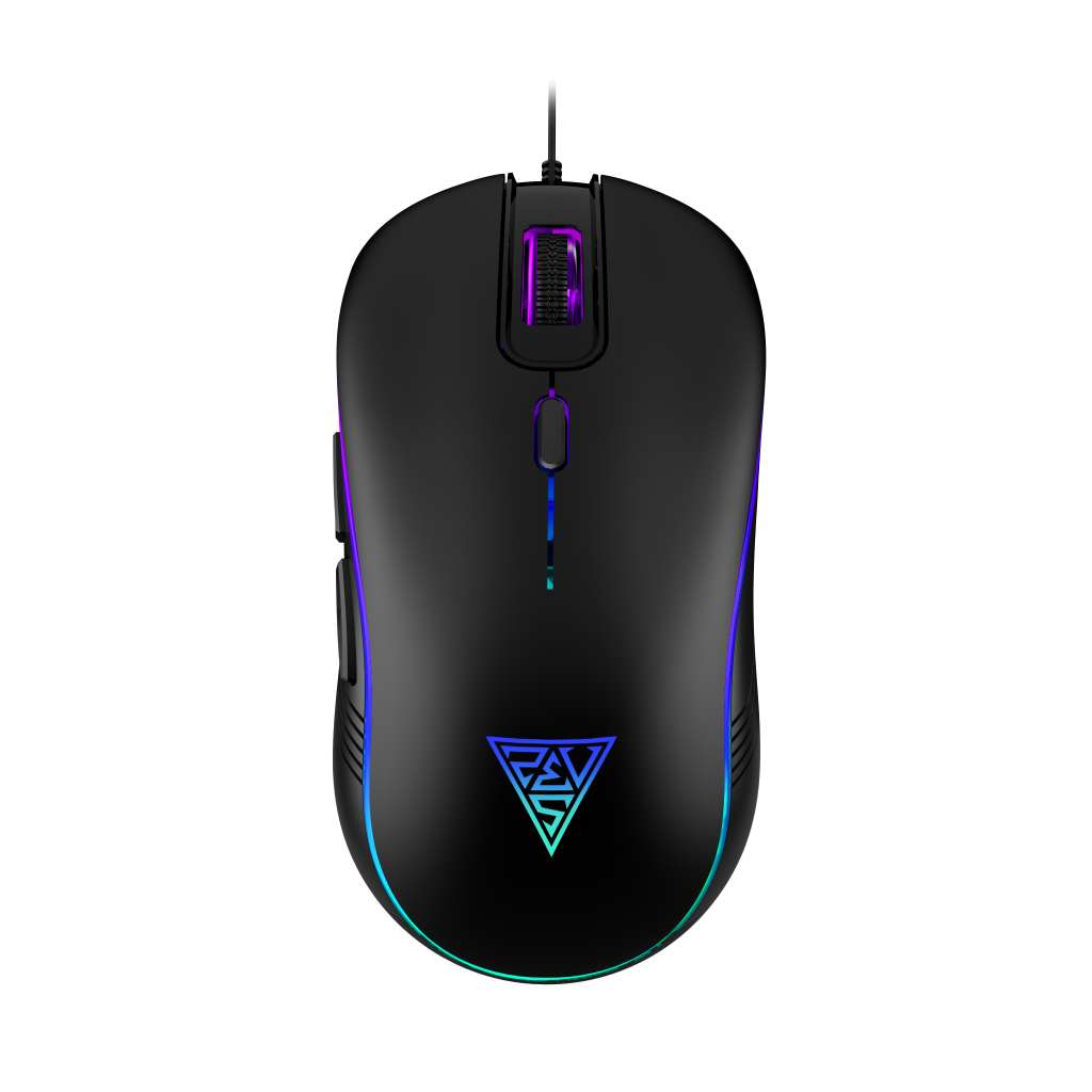 GAMDIAS AURA GS3, Çok Renkli Aydınlatma,  USB Kablolu, 6 Tuşlu, Gaming Mouse, 3.600 DPI, Siyah