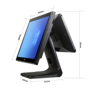 Tiwox TP-7610-D, Intel i7 10.Nesil, 18.5" Ekran,  8GB Ram, 128GB M.2 SSD, Endüstriyel, Dokunmatik Pos PC (çift ekran)