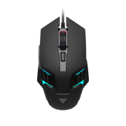 GAMDIAS AURA GS4, Çok Renkli Aydınlatma,  USB Kablolu, 6 Tuşlu, Gaming Mouse, 3.600 DPI, Siyah