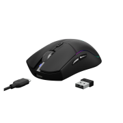 GAMDIAS HADES M3, RGB Aydınlatma, 2.4Ghz ve Bluetooth Kablosuz, 7 Tuşlu, Şarj Edilebilir, Type-C, Gaming Mouse, 10.000 DPI, Siyah