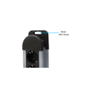 S-LINK Swapp SPGKS05, 5 Soket, Akım Korumalı Priz, 1.5Mt Kablo, 900 Joule (Gri) %100 Bakır