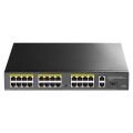 CUDY FS1026PS1 24 PORT 10/100 24 PORT POE+ 2 PORT UPLINK + 1 SFP 300W YONETILEMEZ RACK MOUNT SWITCH