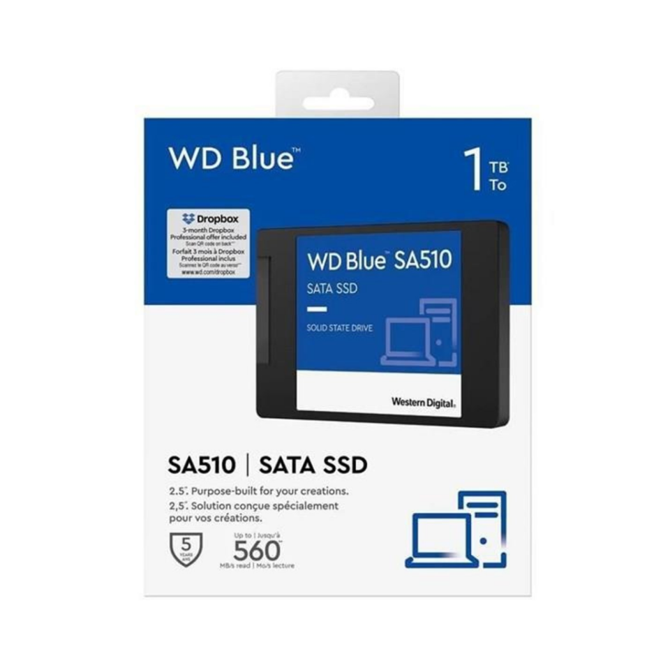 WD Blue SA510, WDS100T3B0A, 1TB, 560/510, 3D NAND, 2,5" SATA, SSD