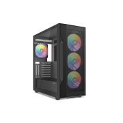 SAMA S40BK Black, H700BK 700W, 80 PLUS, Tempered Glass Panel, Mesh Ön Panel, Type-C, 4x120mm ARGB Fan, ATX, GAMING KASA