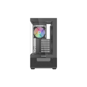 SAMA V40BK Black, B750BK 750W, 80+ Bronze, PCIE 5.1, ATX3.1, Tempered Glass Panel, Panoramic Tasarım, Type-C, 6x120mm ARGB Fan, ATX, GAMING KASA