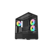 SAMA V40BK Black, B750BK 750W, 80+ Bronze, PCIE 5.1, ATX3.1, Tempered Glass Panel, Panoramic Tasarım, Type-C, 6x120mm ARGB Fan, ATX, GAMING KASA