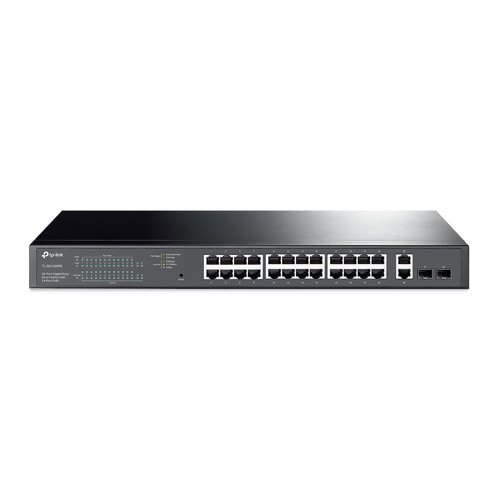 TP-LINK TL-SG1428PE 28 PORT 10/100/1000 24 PORT POE+ 2 X SFP YONETILEBILIR RACK MOUNT SWITCH