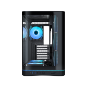 SAMA V62BK Black, B850BK 850W, 80+ Bronze, PCIE 5.1, ATX3.1, Tempered Glass Panel, Panoramic Tasarım, Type-C, 7x120mm ARGB INFINITY Fan, ATX, GAMING KASA