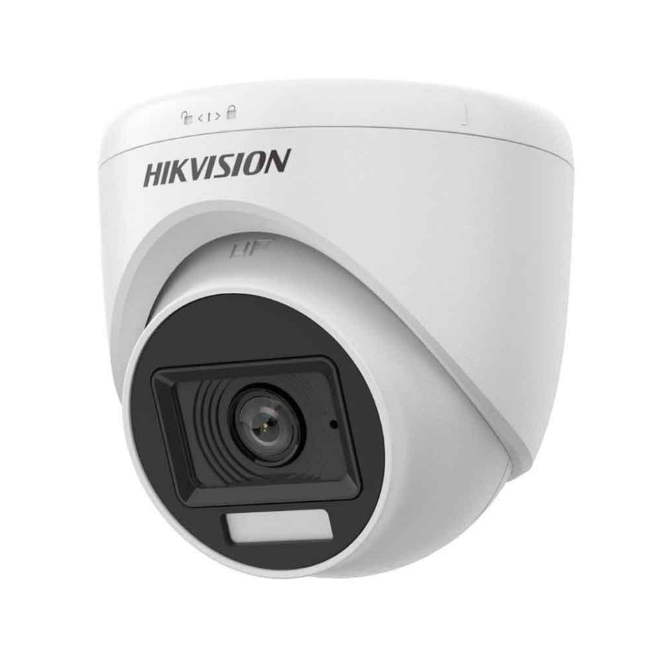 HIKVISION DS-2CE76D0T-LPFS 2Mpix, 20Mt Gece Görüşü, 2,8mm Lens, Hybrid Light, Dahili Mikrofon, Plastik Dome Kamera