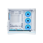 SAMA V62WH White, G1000WH 1000W, 80+ Gold, Full Modüler, PCIE 5.1, ATX3.1, Tempered Glass Panel, Panoramic Tasarım, Type-C, 7x120mm ARGB INFINITY Fan, ATX, GAMING KASA