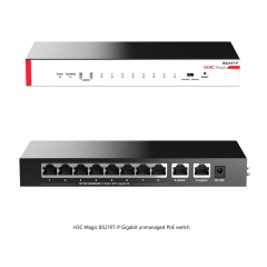 H3C Magic BS210T-P, 10 Port, GigaBit, 8 Port PoE, 57W, +2 Port GigaBit Uplink, Metal Kasa, Yönetilemez, Masaüstü Switch